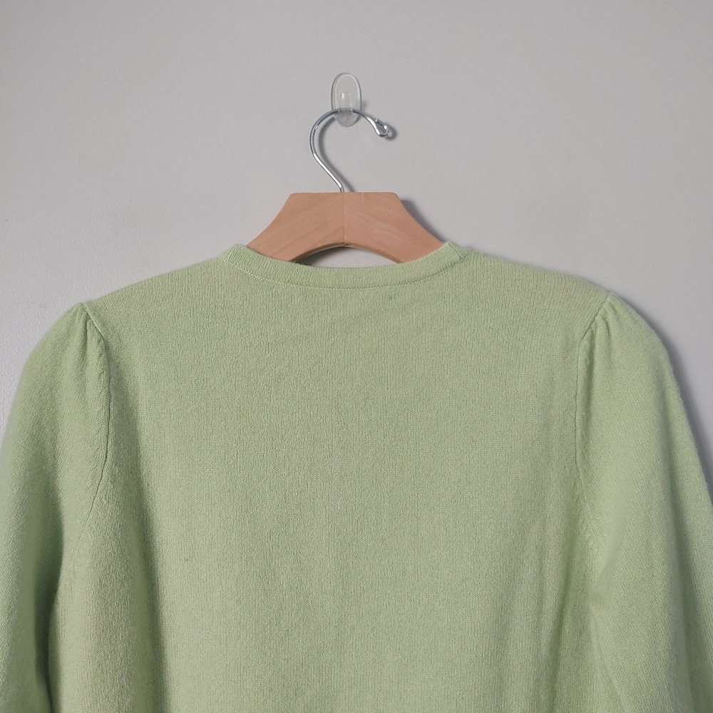 Marks & Spencer Crewneck Cashmere Cardigan Size Medium Green - Picture 12 of 16
